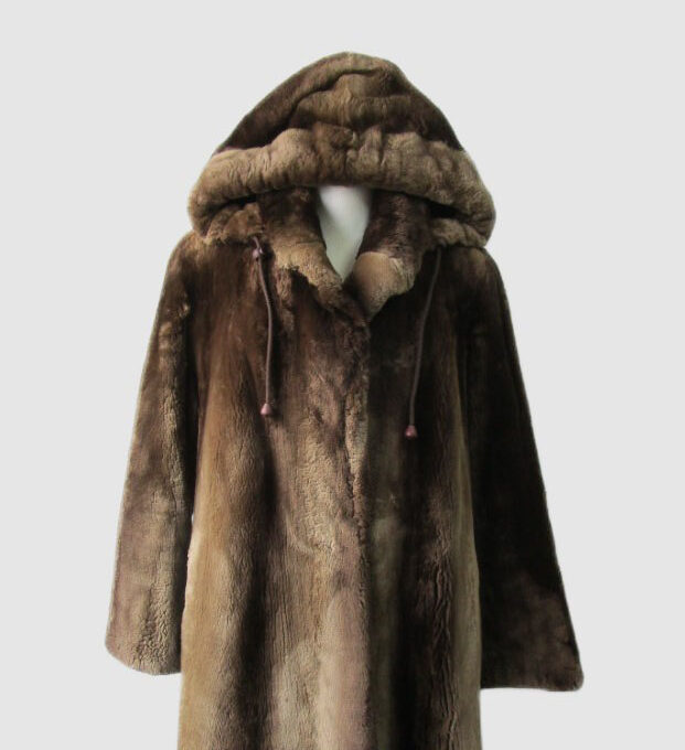 Women's SUPERB Sheared Beaver Fur Coat Jacket Hood Woman Sz 6