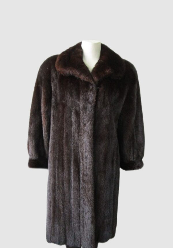 Women's Sz 6 Canadian Dark Ranch Mink Fur Coat MINT Woman