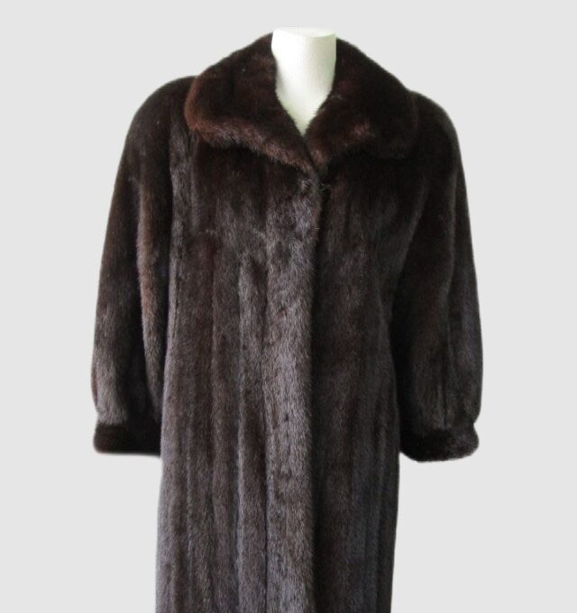 Women's Sz 6 Canadian Dark Ranch Mink Fur Coat MINT Woman
