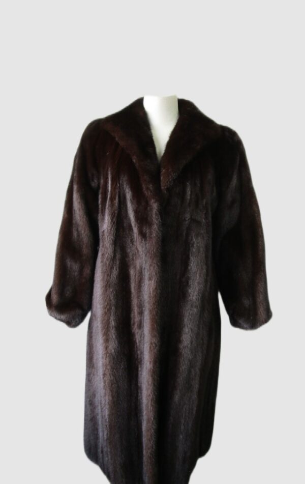Women's Sz 4 Canadian Natural Dark Ranch Mink Fur Coat MINT+ Woman