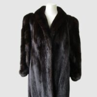 Women's Sz 10/12 Canadian Natural Dark Ranch Mink Fur Coat MINT Woman