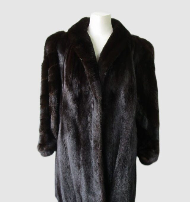 Women's Sz 10/12 Canadian Natural Dark Ranch Mink Fur Coat MINT Woman