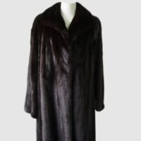 Women's Sz 10/12 Dark Ranch Mink Fur Coat MINT+ Woman