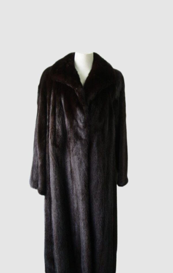 Women's Sz 10/12 Dark Ranch Mink Fur Coat MINT+ Woman