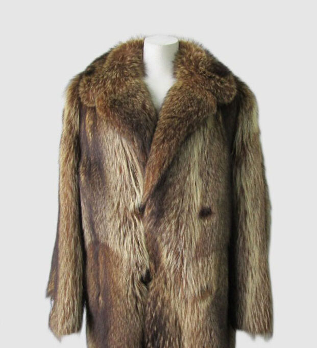 Men's Raccoon Fur Coat Jacket MINT Man Sz 40/42