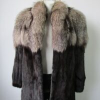 Women's Mink Fur Coat with Silver Fox Fur MINT+ Sz 8 Woman