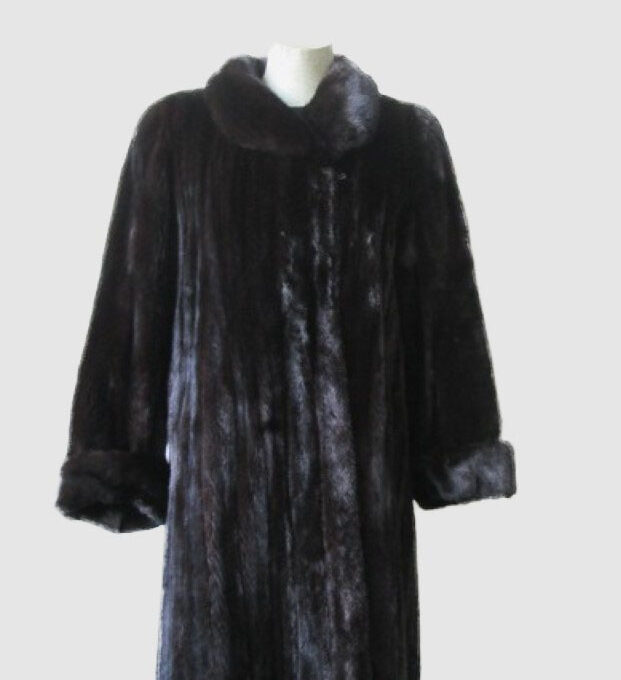 Women's Sz 10/12 Dark Ranch Female Mink Fur Coat Jacket SUPERB