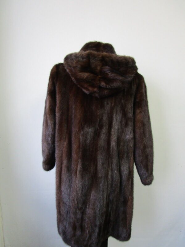 Women's Sz 8 Mink Fur Coat Jacket HOOD Woman Mint - Image 8