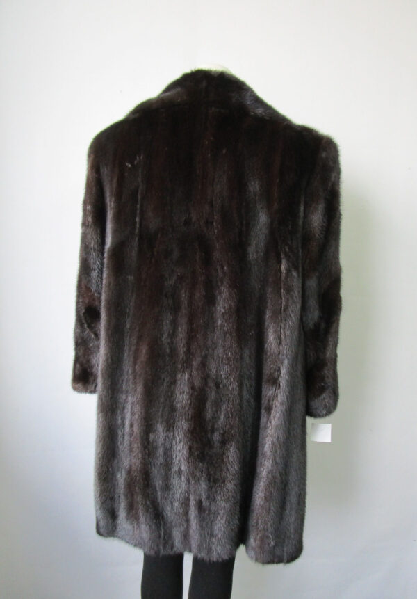 Women's Sz 10/12 Canadian Natural Dark Ranch Mink Fur Coat MINT Woman - Image 2