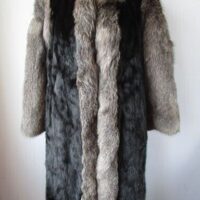 Women's Mink Fur Coat with Silver Fox Fur MINT+ Sz 8