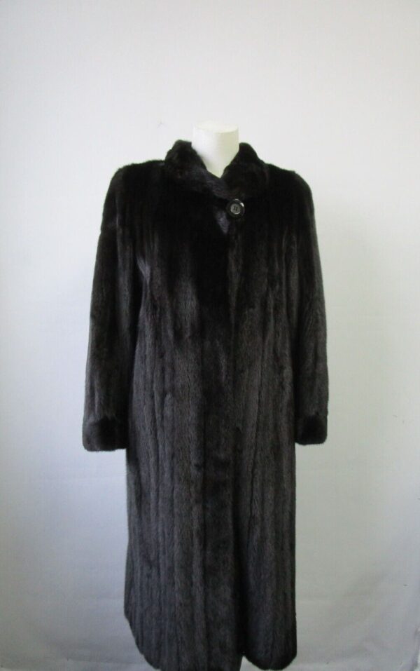 Women's Sz 6 Perfect FEMALE Mink Fur Coat Jacket Woman Black - Image 2