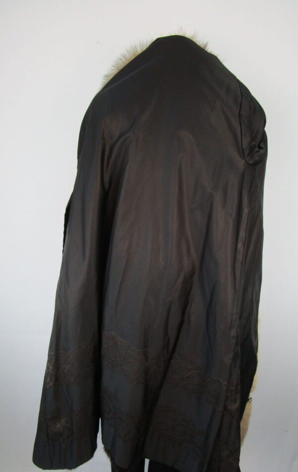 Women's Dark Ranch Mink Fur Coat with Crystal Fox Fur Collar MINT Sz 8 Woman - Image 5