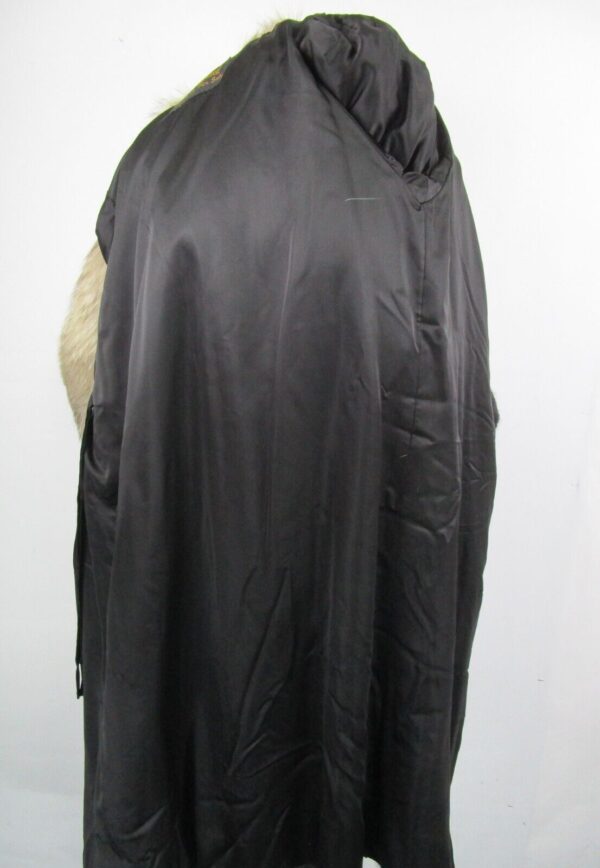 Women's Sz 4 Dark Ranch Black Mink Fur Coat with Fox Fur Mint Woman - Image 5