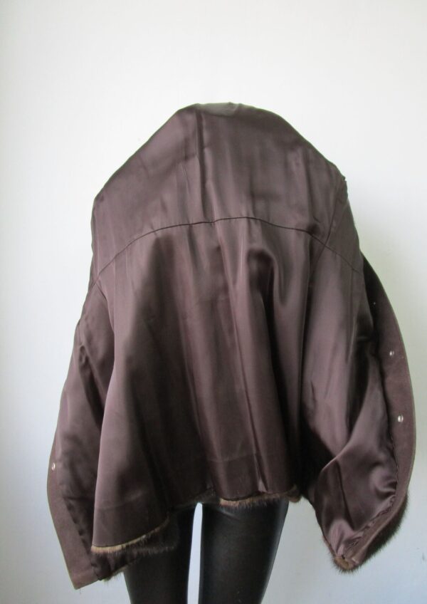 Women's Sz 4 Dark Ranch Mink Fur Coat Jacket with Suede SUPERB Woman - Image 6