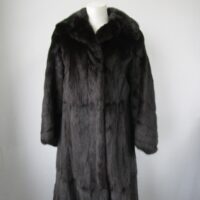 Women's Black Muskrat Fur Coat Superb Woman Sz 4