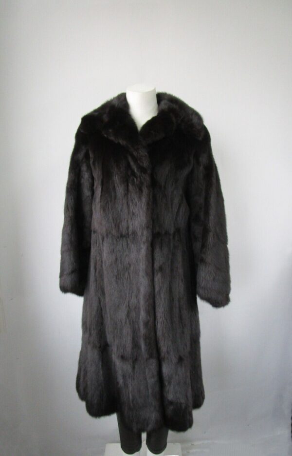 Women's Black Muskrat Fur Coat Superb Woman Sz 4