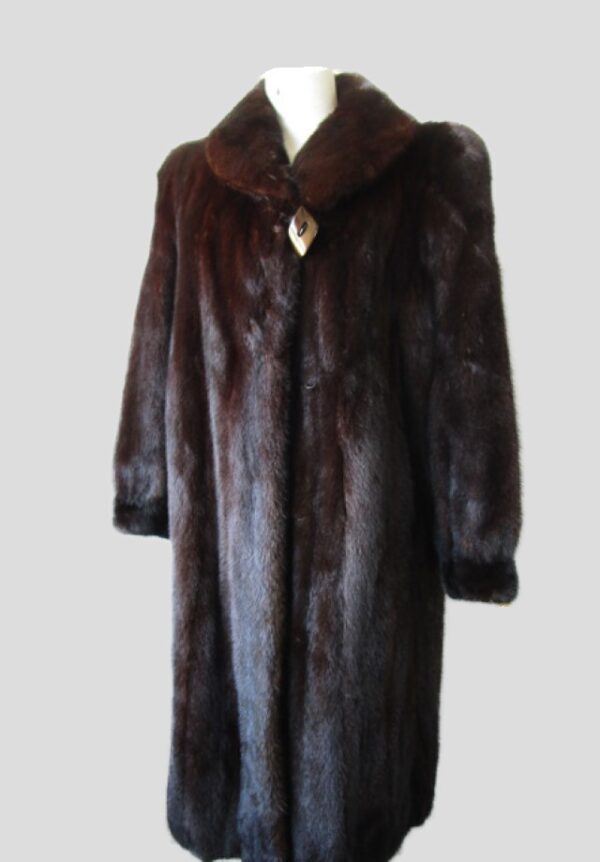 Women's Sz 10 Natural Dark Ranch Mink Fur Coat Jacket MINT