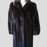 Women's Sz 6/8 Dark Ranch Mink Fur Coat MINT