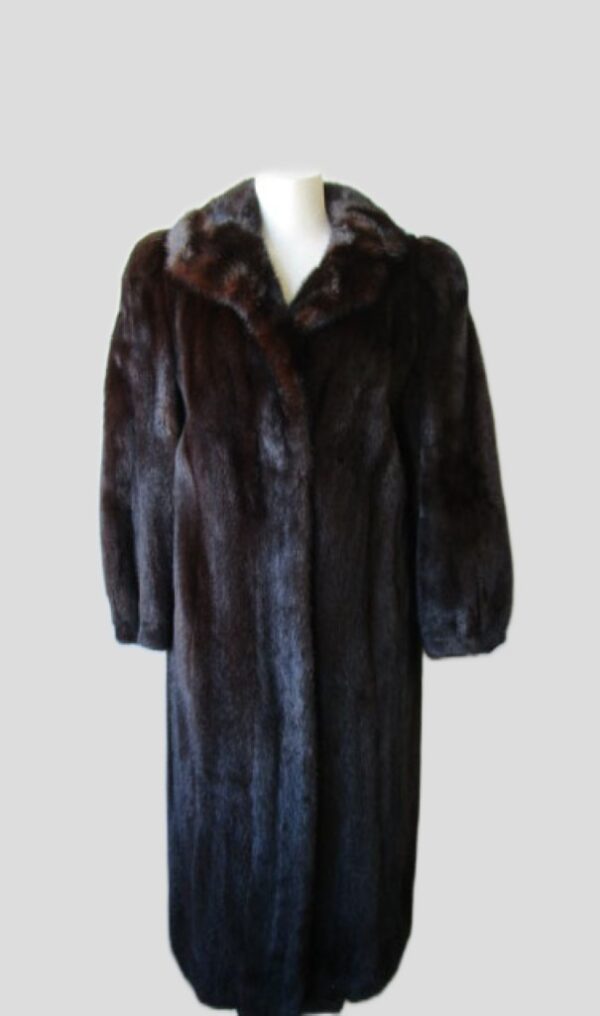 Women's Sz 6/8 Dark Ranch Mink Fur Coat MINT