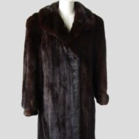 Women's Sz 10 Dark Ranch Real Mink Fur Coat MINT