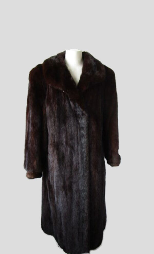 Women's Sz 10 Dark Ranch Real Mink Fur Coat MINT