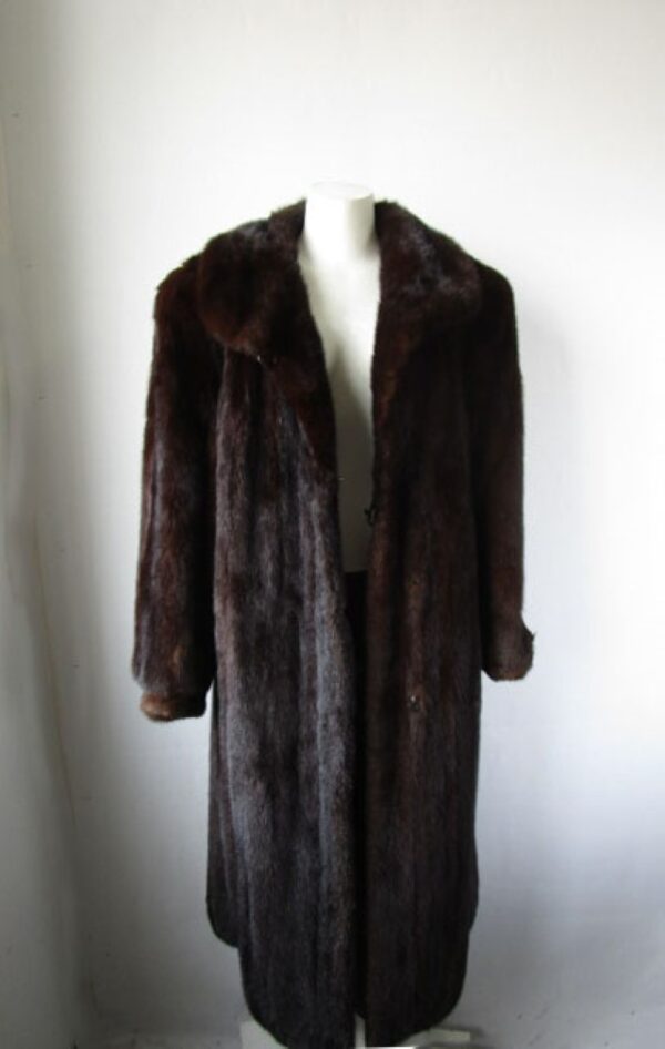Women's Sz 10 Dark Ranch Real Mink Fur Coat MINT - Image 5