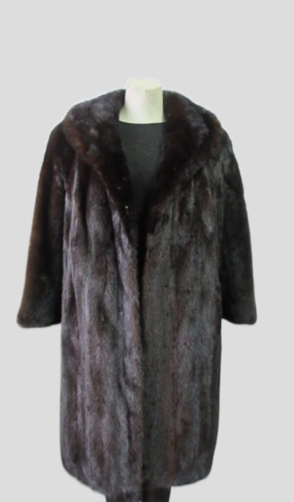 Dark Ranch Mink Fur Coat Superb Sz 6