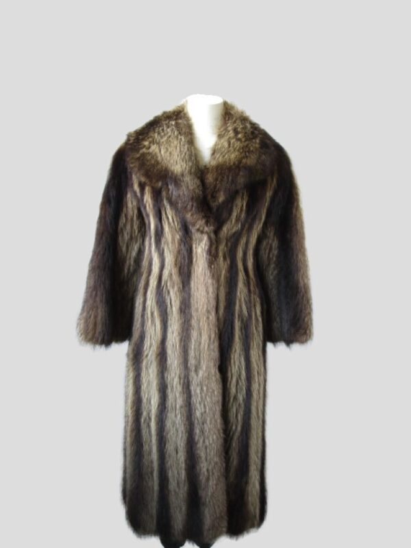 Women's Raccoon Fur Coat Jacket MINT Size 2/4