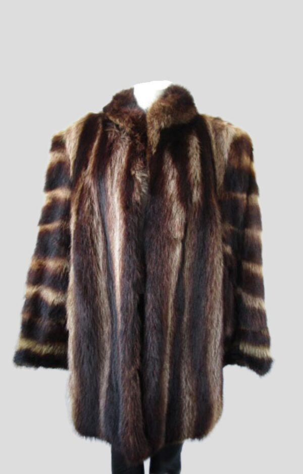 Women's Stylish Raccoon Fur Coat MINT Sz 12