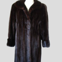 Women's Sz 6 Canadian Dark Ranch Mink Fur Coat MINT