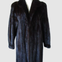 Women's Sz 8 Dark Ranch Mink Fur Coat Jacket SUPERB