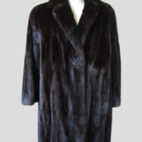 Women's Sz 10/12 Dark Ranch Mink Fur Coat SUPERB