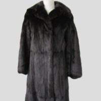 Women's Black Muskrat Fur Coat Superb Woman Sz 4