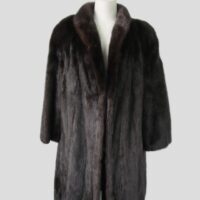 Women's Sz 14 Dark Ranch Mink Fur Coat MINT Woman
