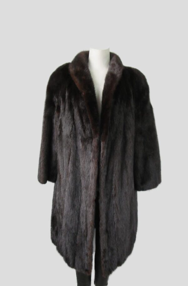 Women's Sz 14 Dark Ranch Mink Fur Coat MINT Woman