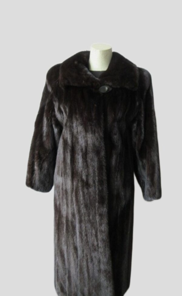 Women's Sz 8 Superb Dark Ranch Mink Fur Coat Superb CLEARANCE SALE!