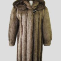 Women's Sz 8 Beaver Fur Coat Jacket HOOD MINT+ Woman
