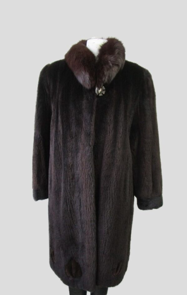 Women's Sz 8 SUPERB Sheared Raccoon & Fox Fur Coat Jacket SALE Woman