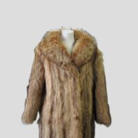 Women's Sz 8 Tanuki Raccoon Fur Coat Jacket MINT Woman
