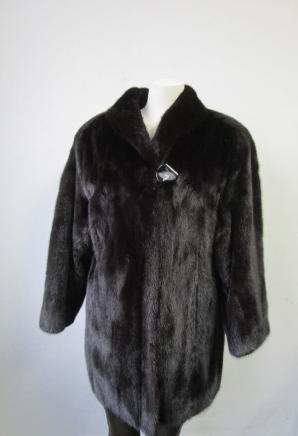 Women's Sz 6 Dark Ranch Canadian Mink Fur Coat Jacket SUPERB Woman - Image 3