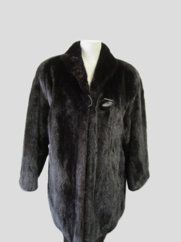 Women's Sz 6 Dark Ranch Canadian Mink Fur Coat Jacket SUPERB Woman