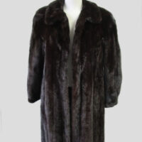 Women's Sz 6 Dark Ranch & Black Mink Fur Coat Jacket MINT Woman
