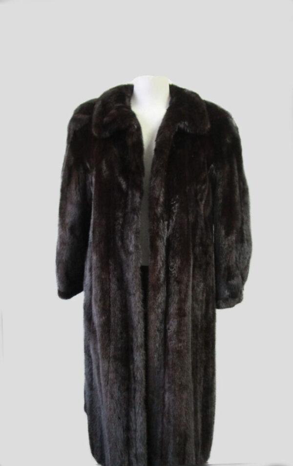 Women's Sz 6 Dark Ranch & Black Mink Fur Coat Jacket MINT Woman