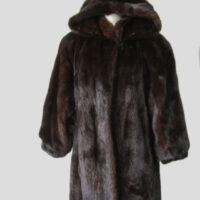 Women's Sz 10 Mink Fur Coat Jacket HOOD Woman Mint