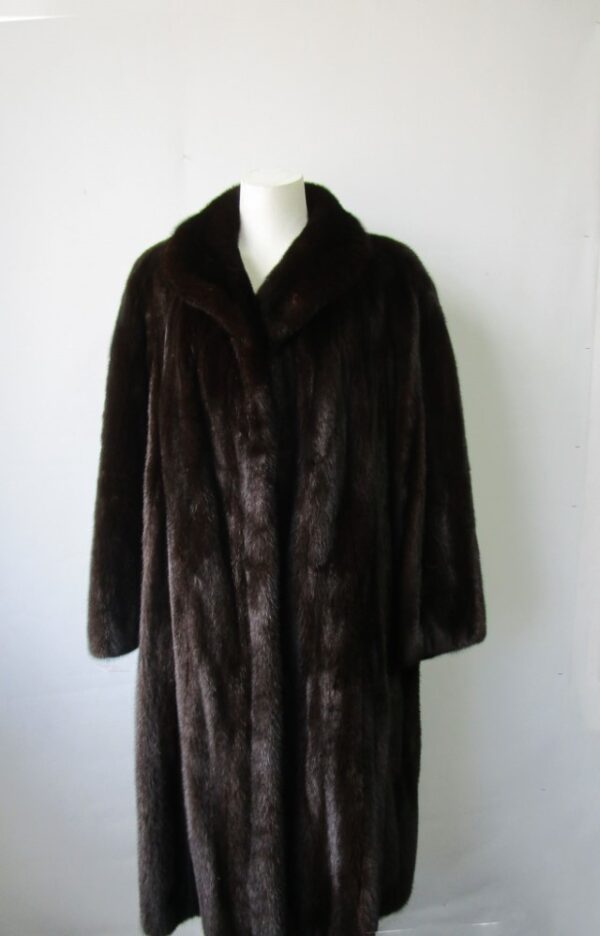 Women's Sz 16/18 XL Dark Ranch Mink Fur Coat MINT+ Woman - Image 3
