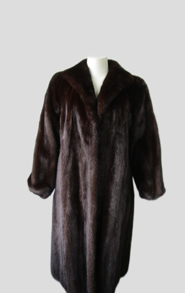 Women's Sz 4 Canadian Natural Dark Ranch Mink Fur Coat MINT+ Woman