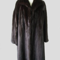 Women's Sz 10/12 Dark Ranch Mink Fur Coat MINT+ Woman