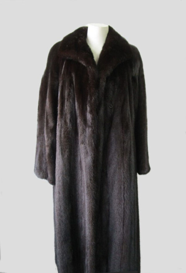 Women's Sz 10/12 Dark Ranch Mink Fur Coat MINT+ Woman