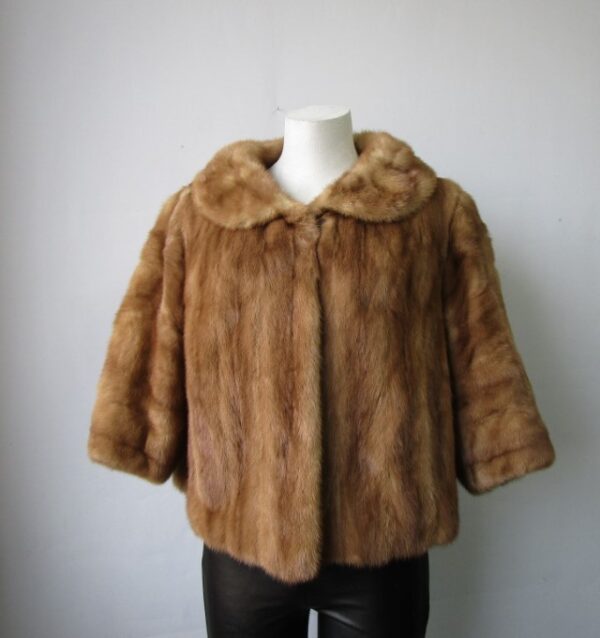 Women's Sz 6 Mink Fur Coat Jacket Bolero MINT Woman - Image 3