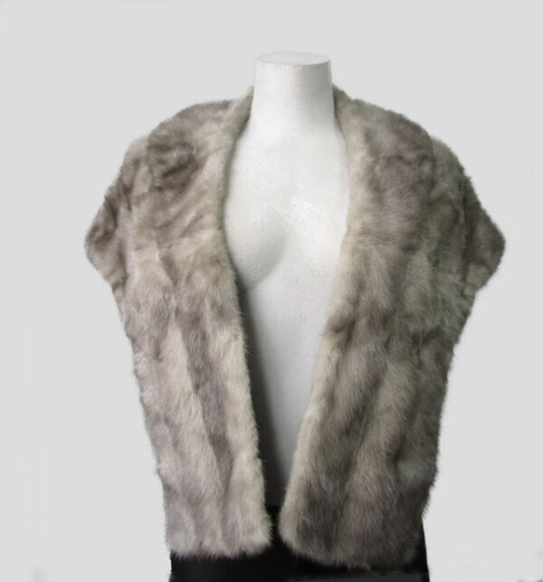 Women's Sapphire Mink Fur Stole Wrap Cape Wedding Woman MINT+